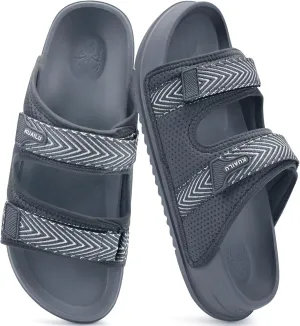 KuaiLu Mens Casual Sandals with Comfortable Orthopedic Arch Support Summer Beach Walking Shoes Cushion Slides Slip on Indoor Outdoor