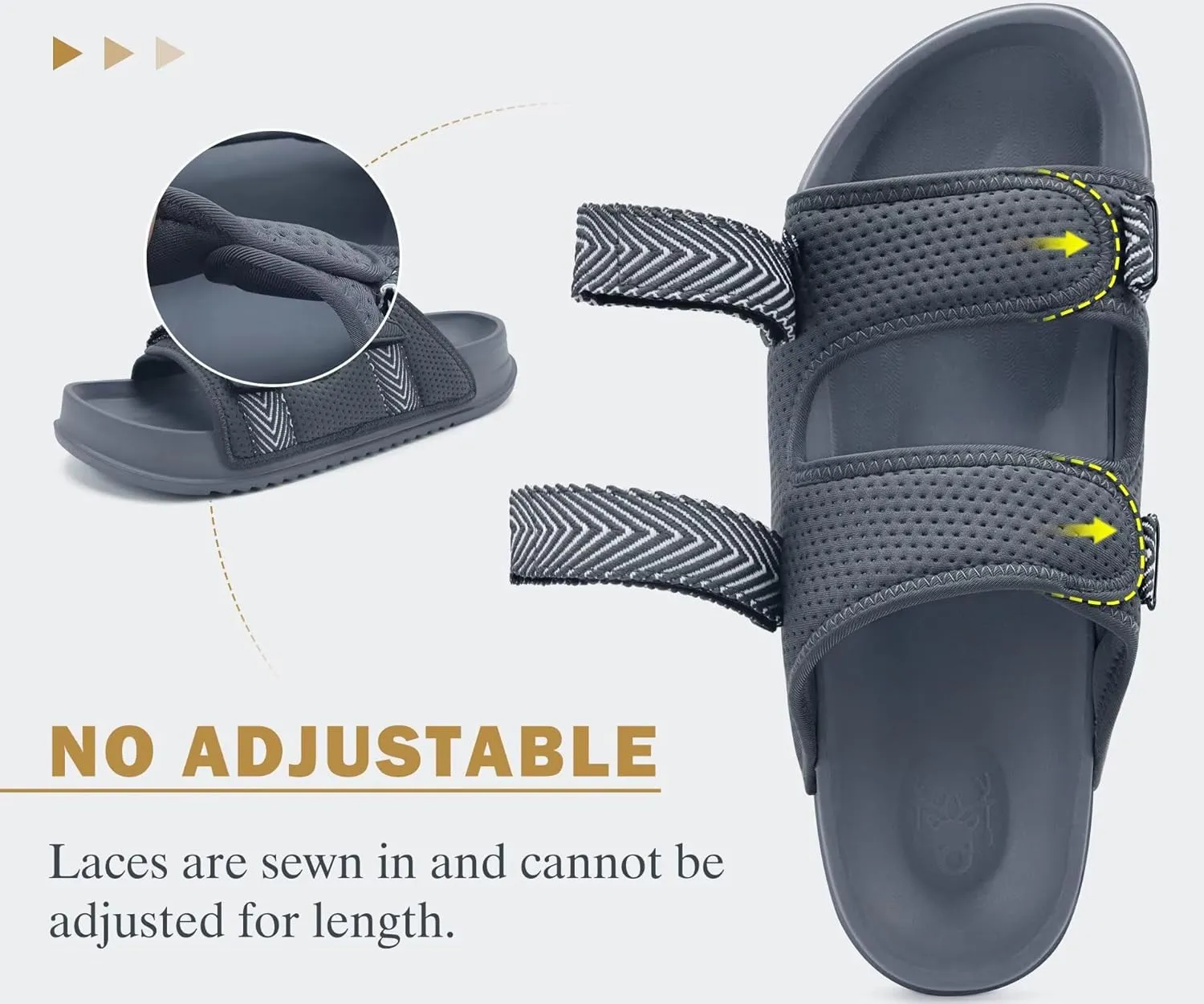 KuaiLu Mens Casual Sandals with Comfortable Orthopedic Arch Support Summer Beach Walking Shoes Cushion Slides Slip on Indoor Outdoor
