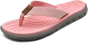 KuaiLu Womens Casual Flip Flops Yoga Mat Comfortable Cushion Arch Support Walking Thong Sandals Lightweight Non-Slip Summer Beach Slippers