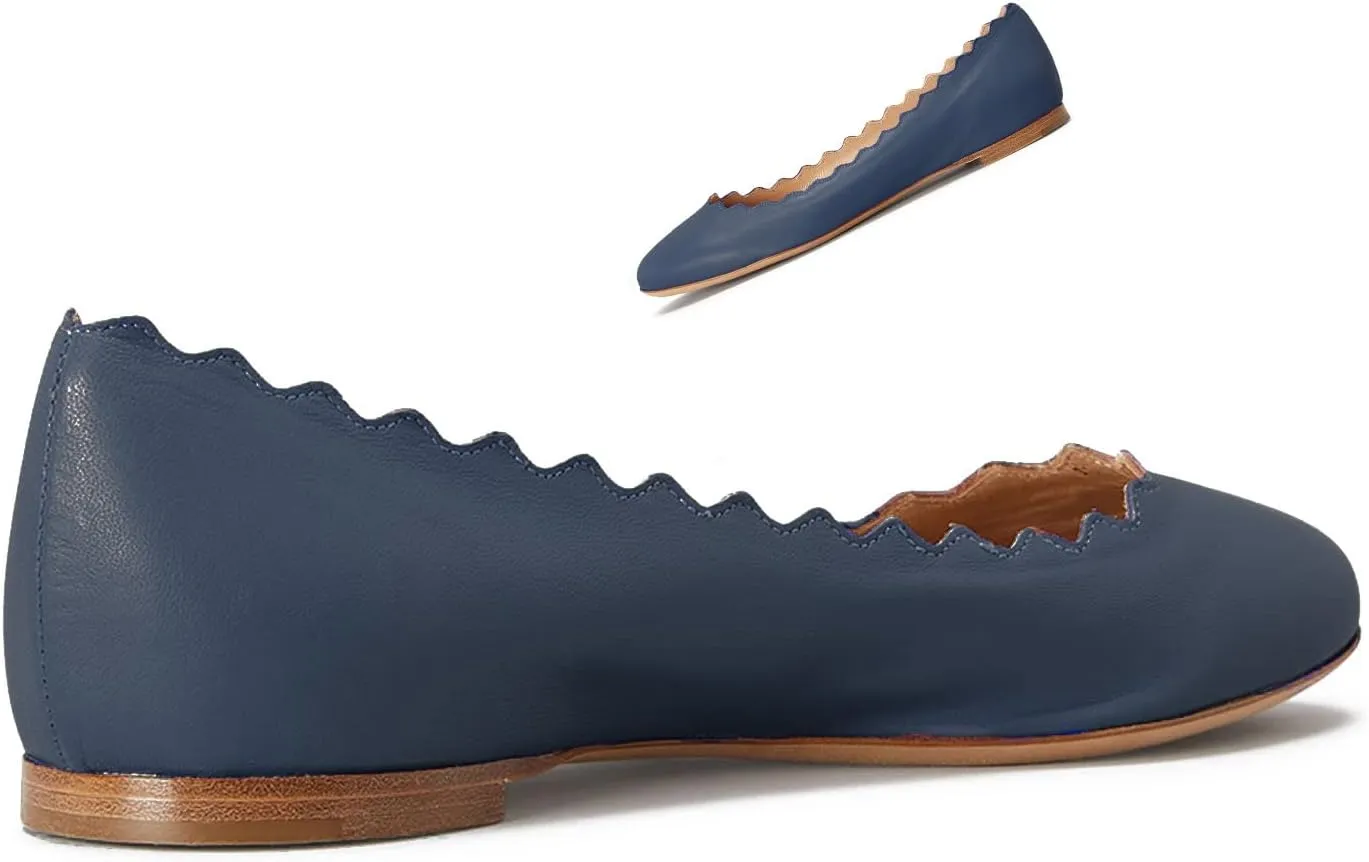 LEHOOR Women Closed Round Toe Flats Slip On Ballet Flats Casual Flat Shoes Comfort Flat Heel Dress Shoes Office Party Office Ladies Drive Flats Walking Street Classic Chic 4-11 M US