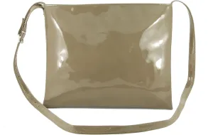 LONI Womens Hot Faux Patent Leather Shoulder Bag Cross-Body Bag Flat with Zip-Top
