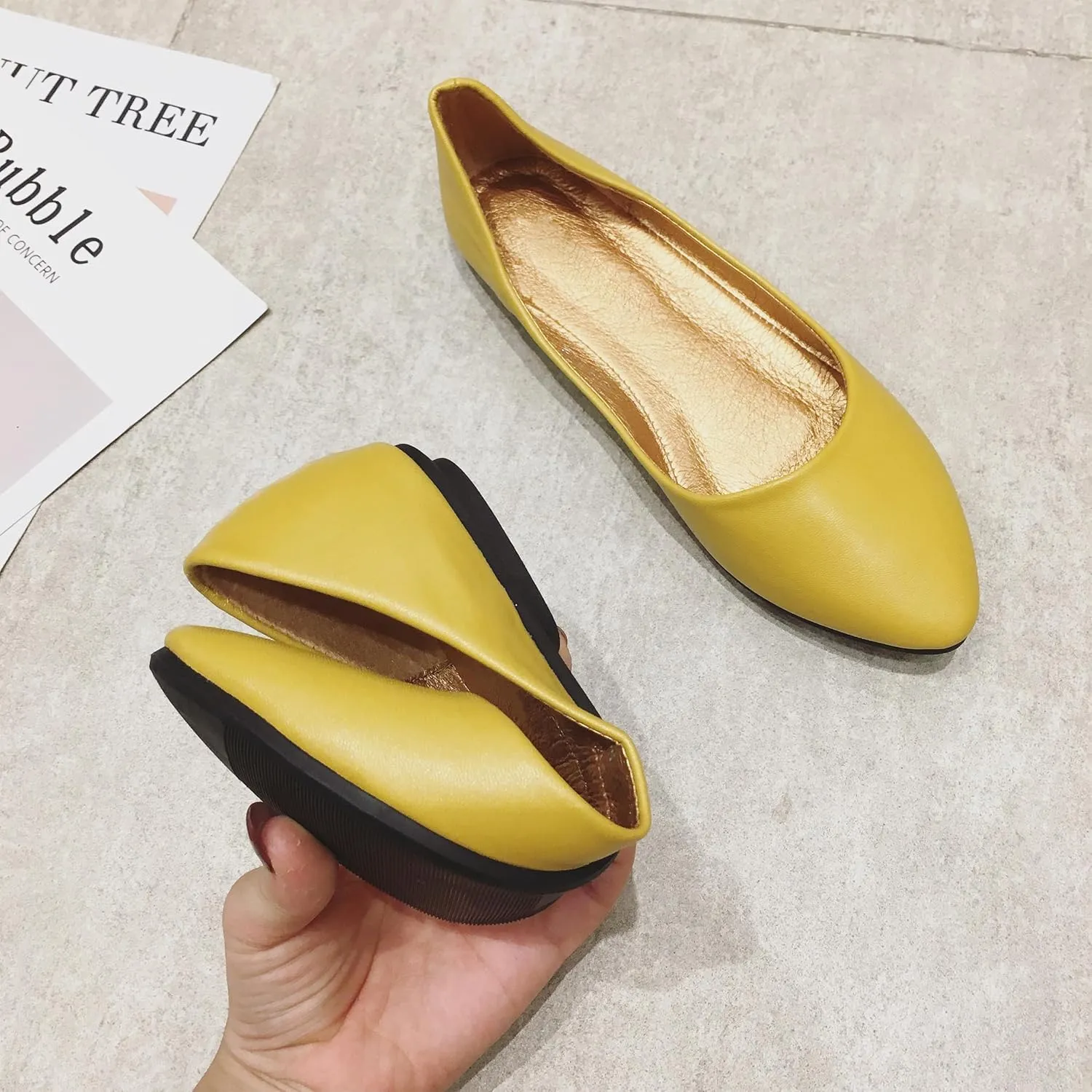 MAIERNISI JESSI Flats for Women Ballet Flats Pointed Toe Dress Business Casual Shoes