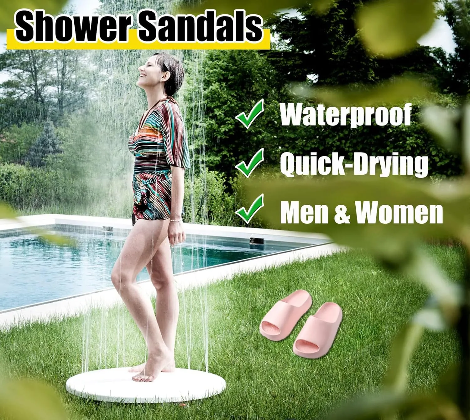 Men Women Cloud Cushion Slides EVA Pillow Slippers Cute Cartoon Print Non-Slip Shower Sandals Open Toe for Bathroom House Spa Gym Home Soft Comfy Shoes