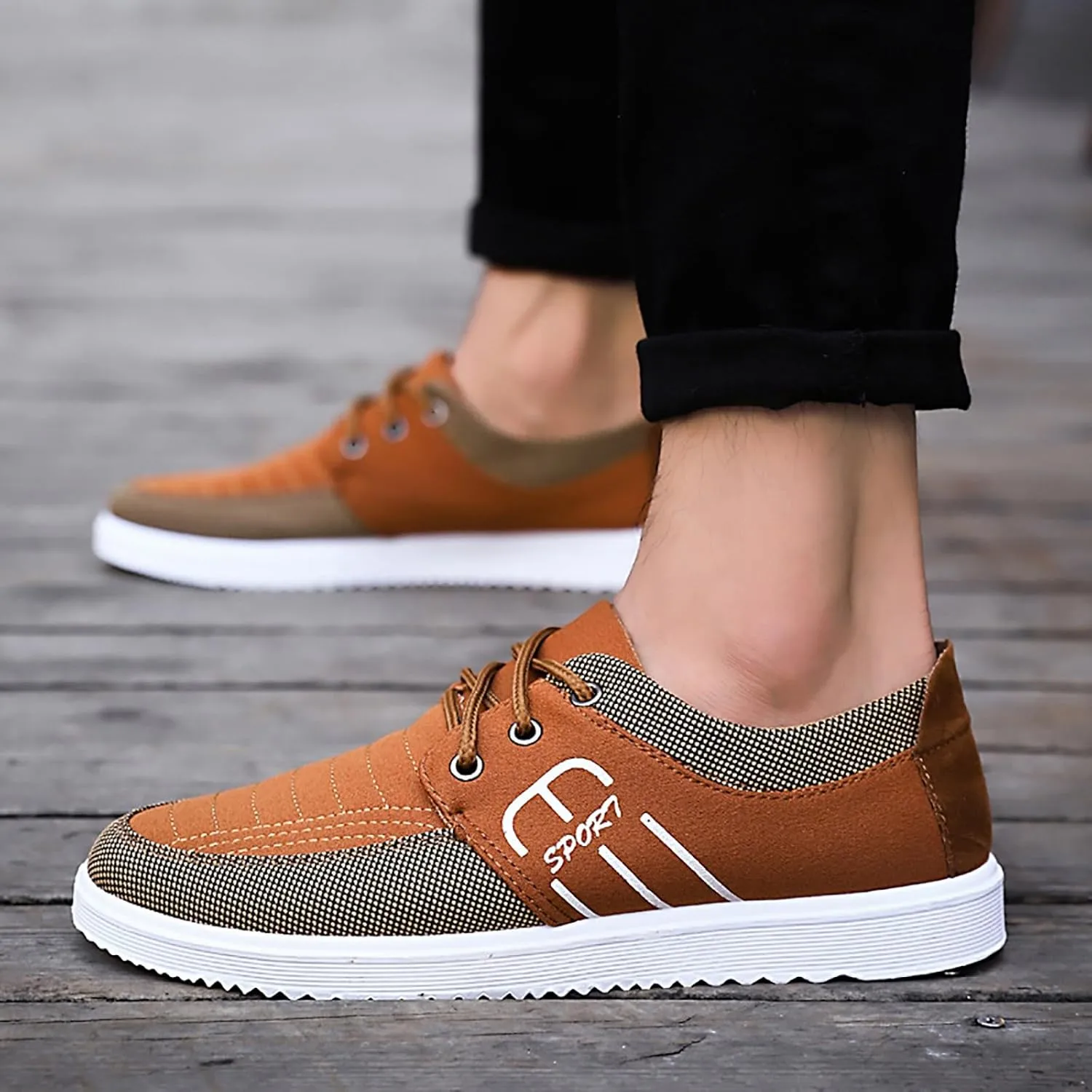 Men's Breathable Stretch Workout Shoes Outdoor Athletic Lace Up Hiking Shoe Men's Lightweight Cushion Sneakers