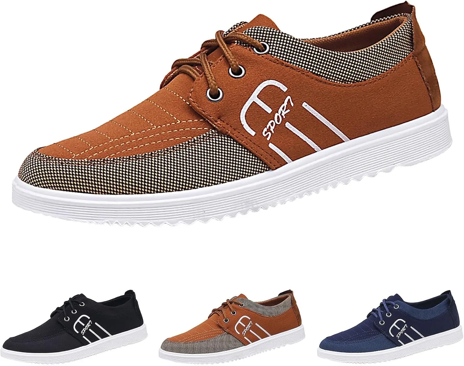 Men's Breathable Stretch Workout Shoes Outdoor Athletic Lace Up Hiking Shoe Men's Lightweight Cushion Sneakers