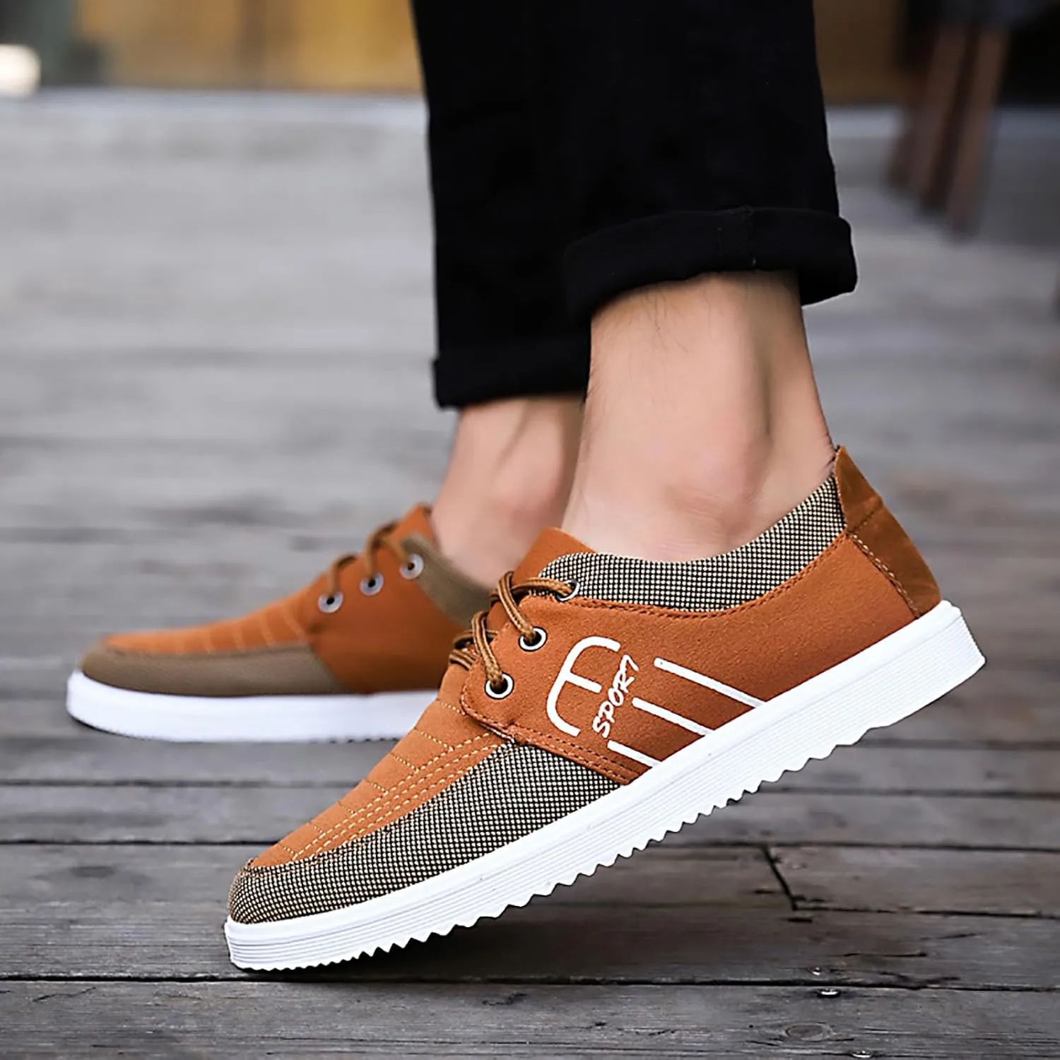 Men's Breathable Stretch Workout Shoes Outdoor Athletic Lace Up Hiking Shoe Men's Lightweight Cushion Sneakers