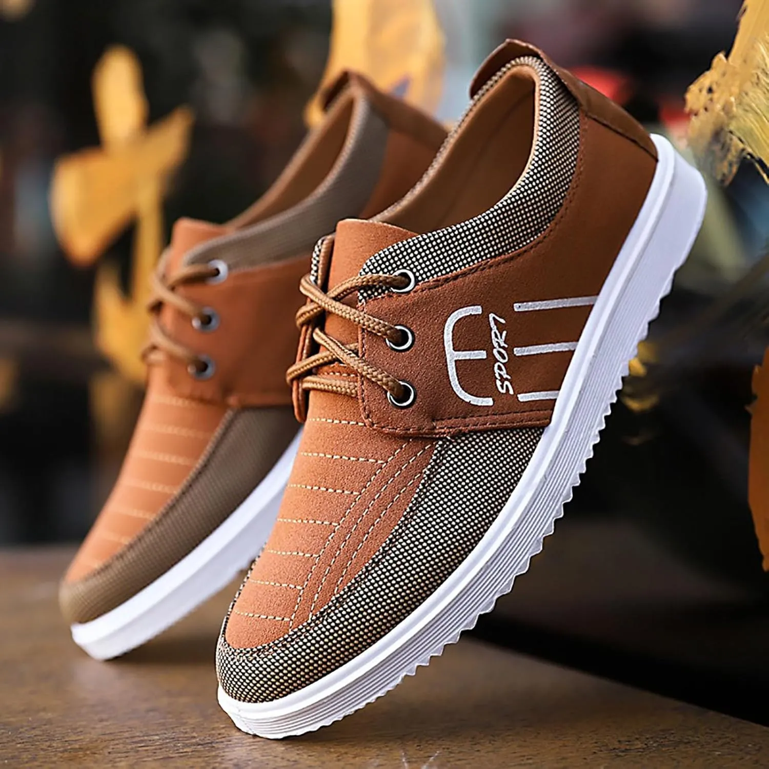 Men's Breathable Stretch Workout Shoes Outdoor Athletic Lace Up Hiking Shoe Men's Lightweight Cushion Sneakers
