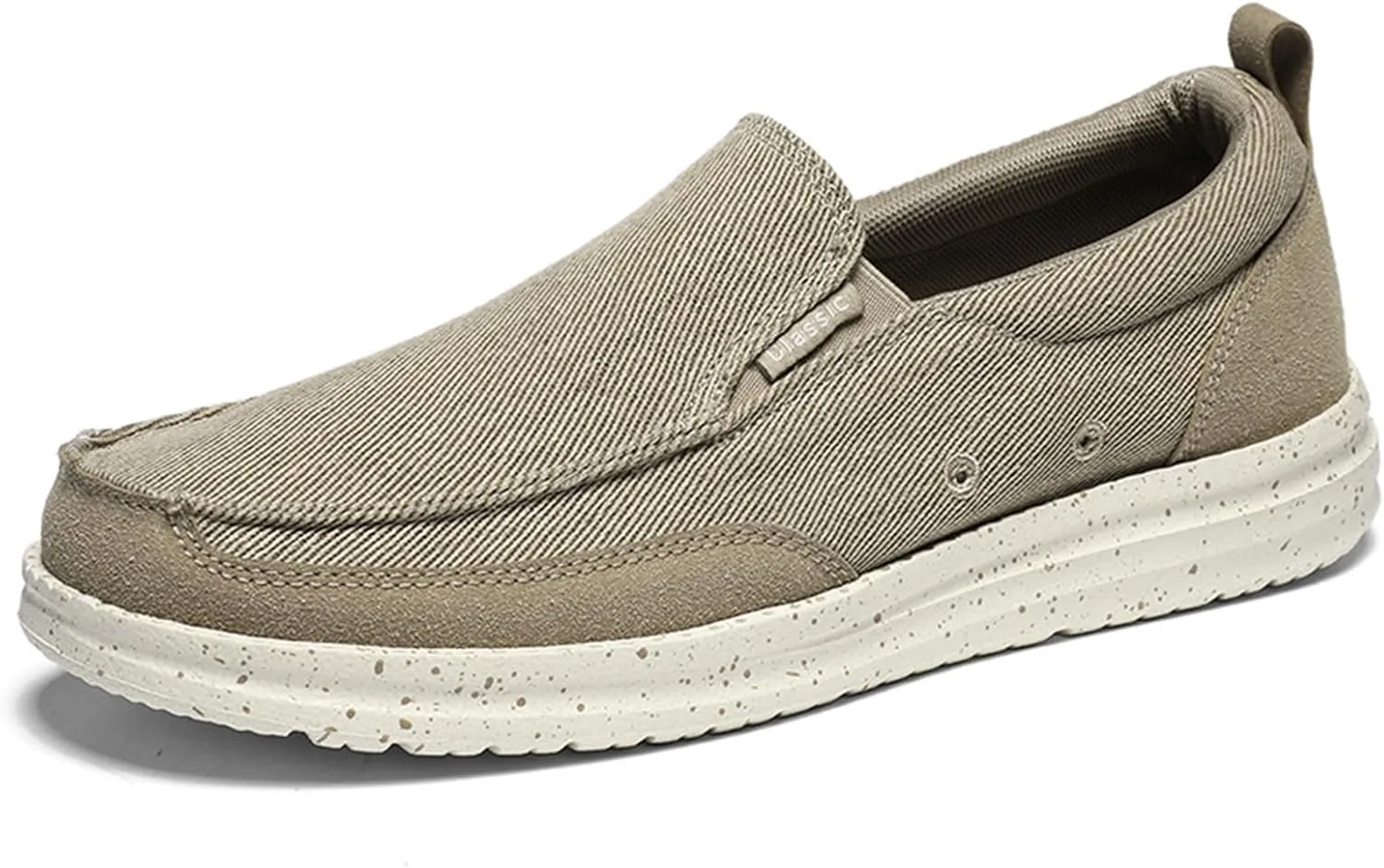 Mens Canvas Slip On Loafers Lightweight Comfy Business Driving Boat Shoes Casual Outdoor Breathable Non-Slip Flat Walking Shoes