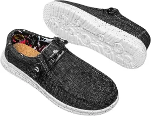Men's Casual Slip-On Loafers Canvas Boat Shoes Lace-Up Lightweight Walking Leisure
