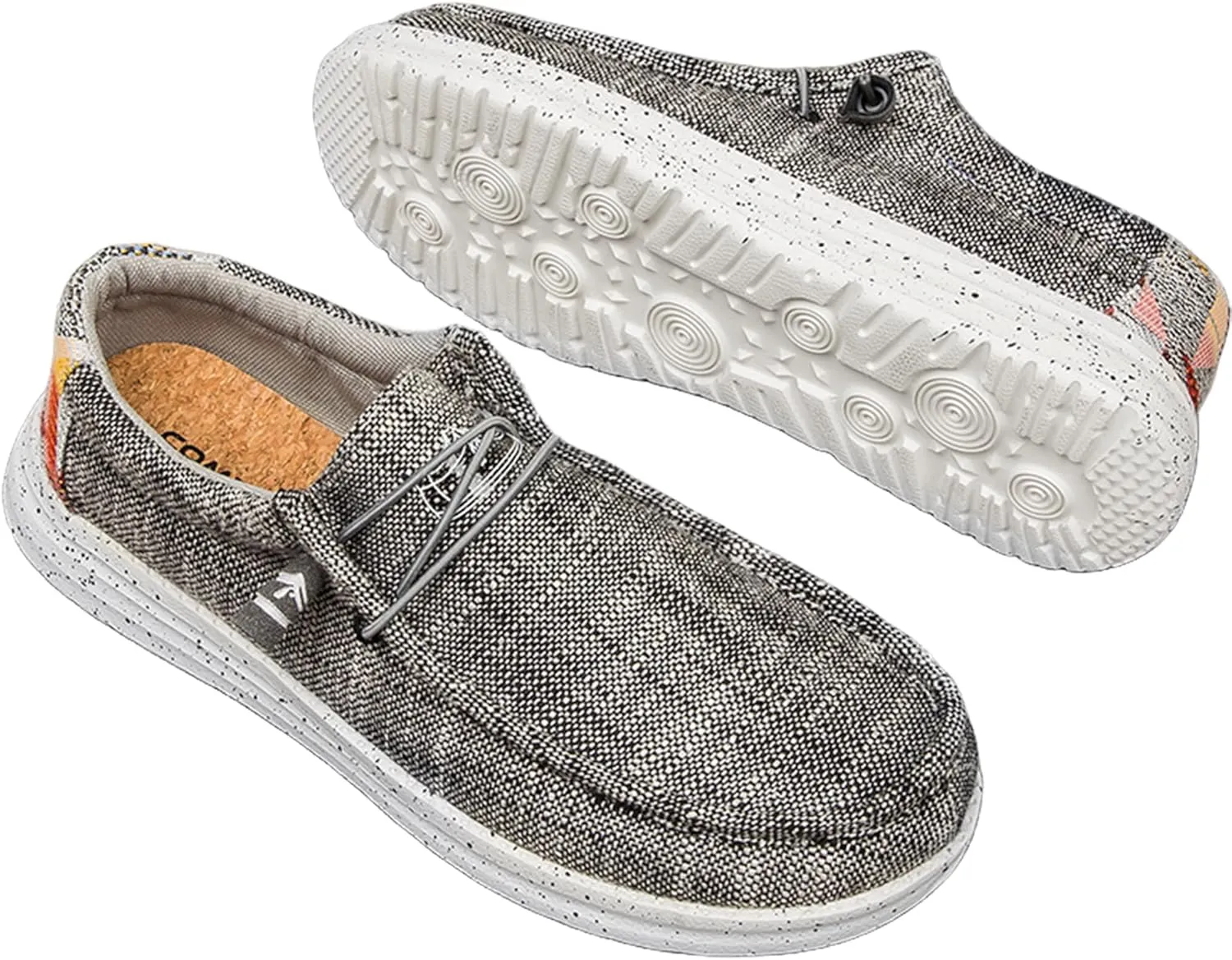 Men's Casual Slip-On Loafers Canvas Boat Shoes Lace-Up Lightweight Walking Leisure