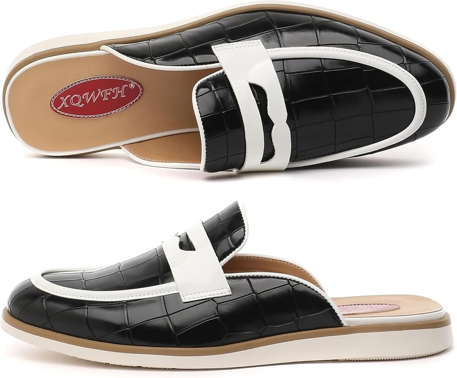 Men's Casual Slip-on Mule Loafer,Mens Fashion Backless Dress Slippers Comfy Lightweight Walking Penny Shoes for Men