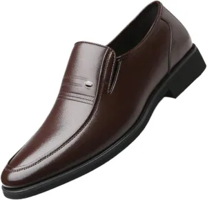 Mens Leather Shoes Walking Pointed Toe Business Wingtip Slip-Ons Fashion Dress Sneakers