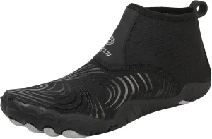 Men's Stretch Shoes Water Socks Beach Shoes Swim Surf Yoga Exercise Elastic Slip On Barefoot (Black, 46)