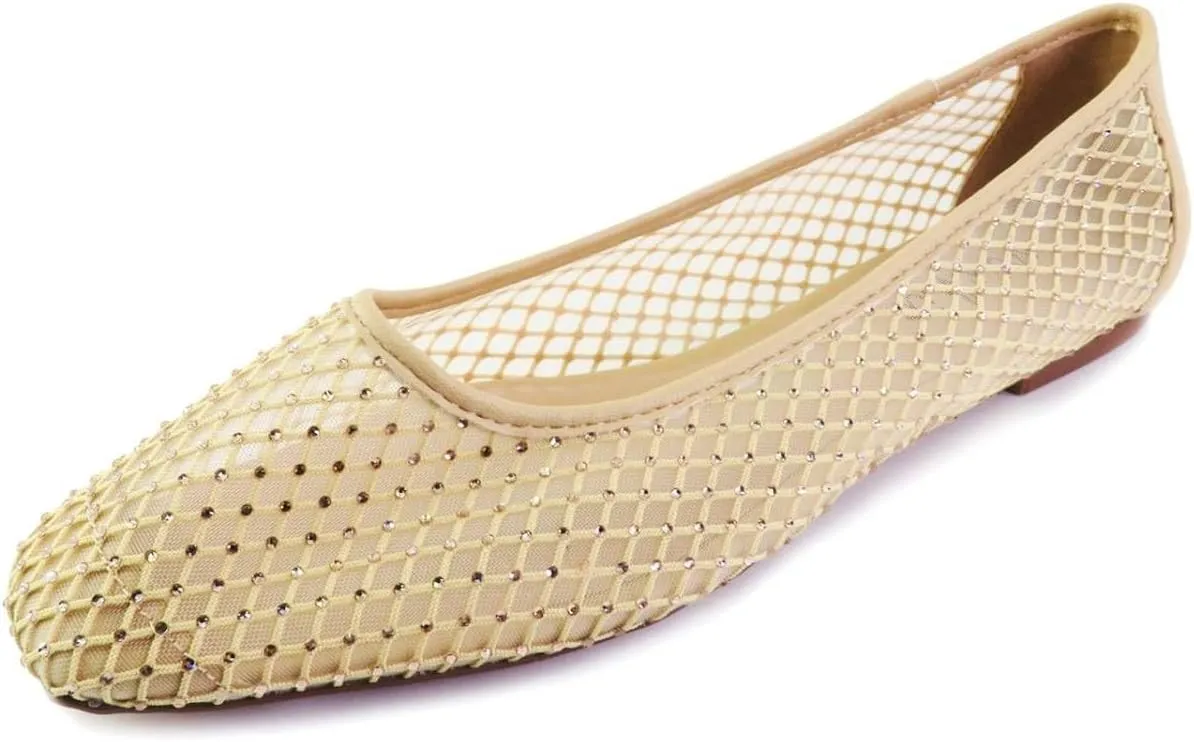 Mesh Sparkle Ballet Flats for Women