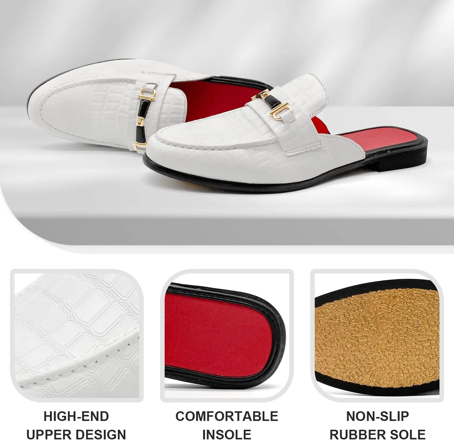 MHB Men's Mule Stylish Backless Slip-On Loafer Casual Dress Sandal Shoes Fashionable Slipper for Men Plus Size 7-13