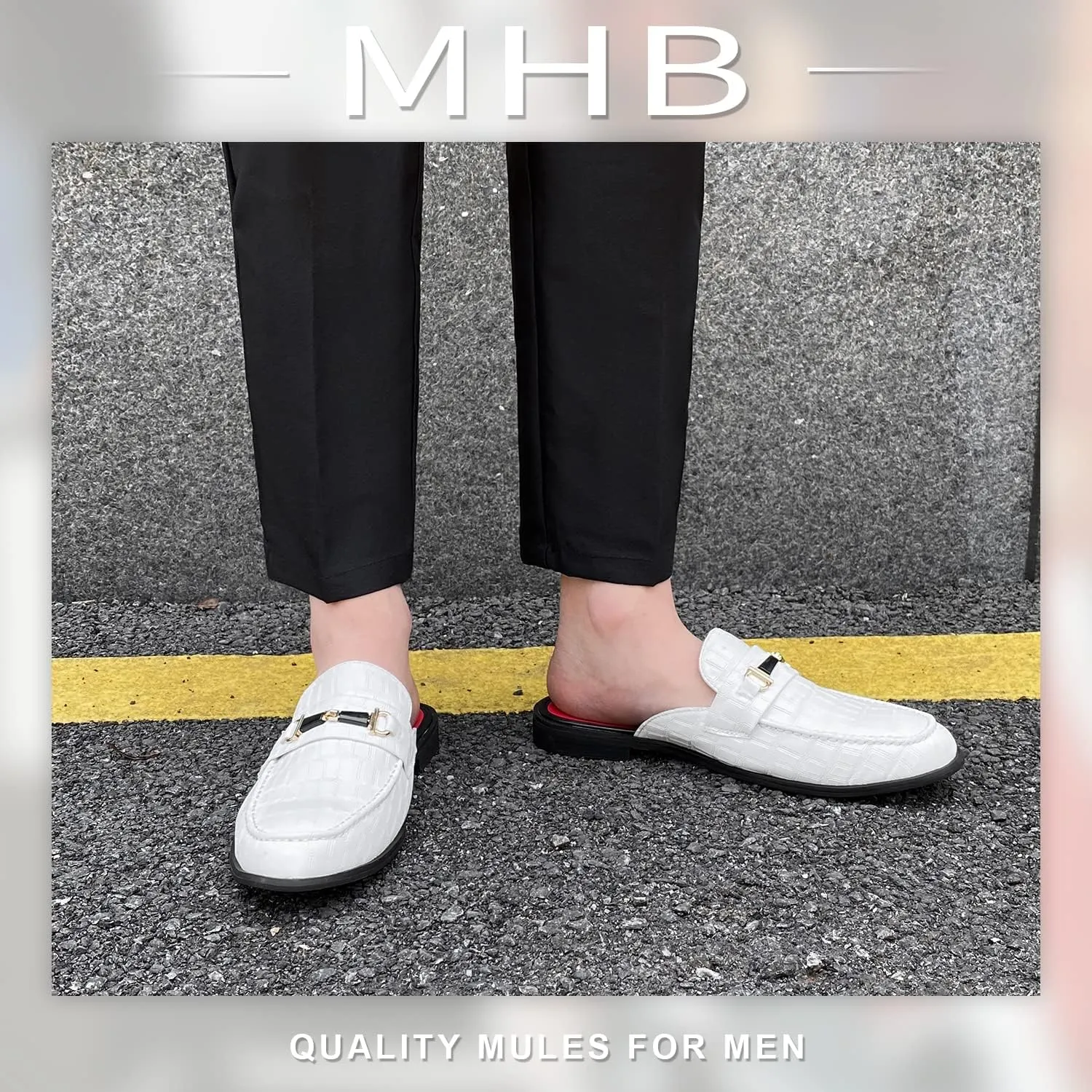 MHB Men's Mule Stylish Backless Slip-On Loafer Casual Dress Sandal Shoes Fashionable Slipper for Men Plus Size 7-13