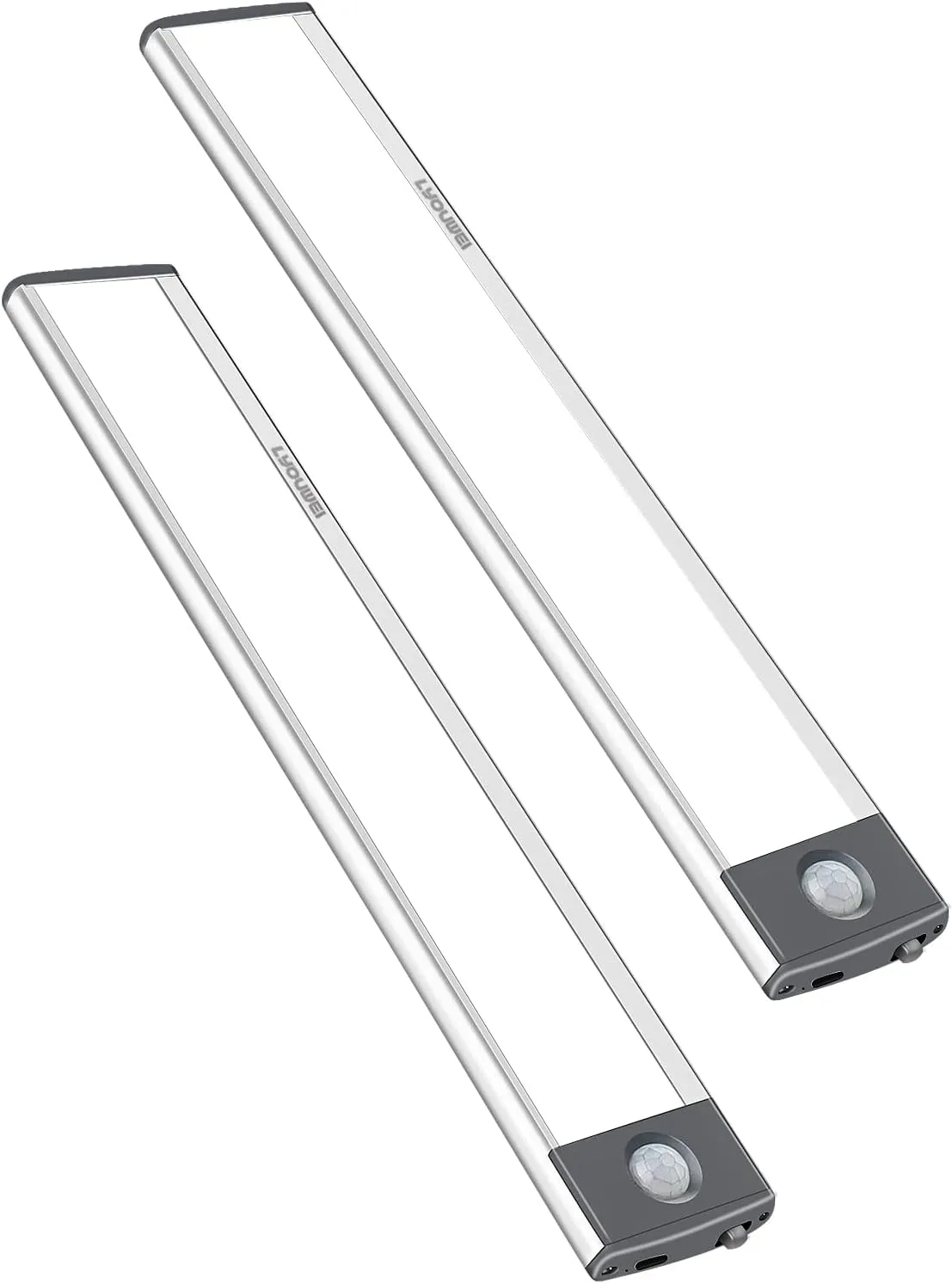 Motion Sensor Cabinet Light, 2 Pack 54 LED Under Cabinet Lights, Wireless USB Rechargable Light, Battery Operated, Stick-On Anywhere for Under Cabinet, Hallway, Stairway and More…