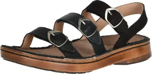 NAOT Footwear Women's Lamego Sandal Soft Black Lthr Combo 8 W US