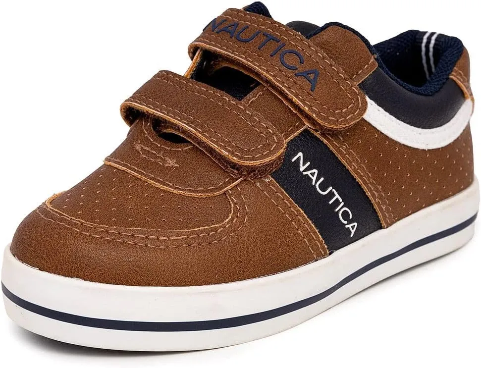 Nautica Kids' Double Strap Sneakers | Casual Athletic Shoes for Boys and Girls | Durable and Comfortable Fit for Toddlers and Little Kids