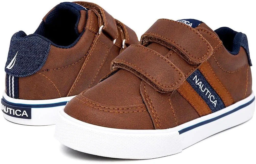 Nautica Kids' Double Strap Sneakers | Casual Athletic Shoes for Boys and Girls | Durable and Comfortable Fit for Toddlers and Little Kids