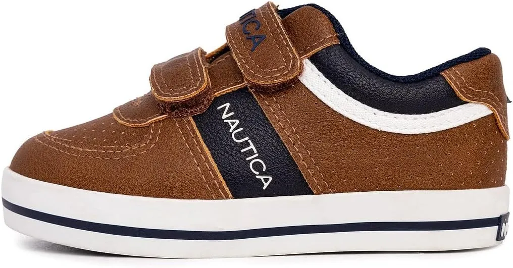 Nautica Kids' Double Strap Sneakers | Casual Athletic Shoes for Boys and Girls | Durable and Comfortable Fit for Toddlers and Little Kids