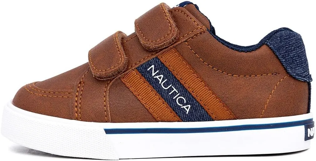 Nautica Kids' Double Strap Sneakers | Casual Athletic Shoes for Boys and Girls | Durable and Comfortable Fit for Toddlers and Little Kids