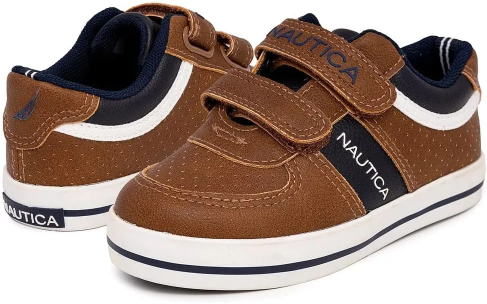 Nautica Kids' Double Strap Sneakers | Casual Athletic Shoes for Boys and Girls | Durable and Comfortable Fit for Toddlers and Little Kids