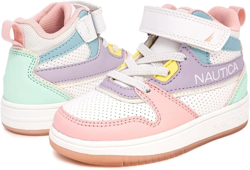 Nautica Kids High Top Basketball Sneakers – Toddler/Little Kid Fashion Boots, Comfortable Athletic Walking Shoes for Boys and Girls