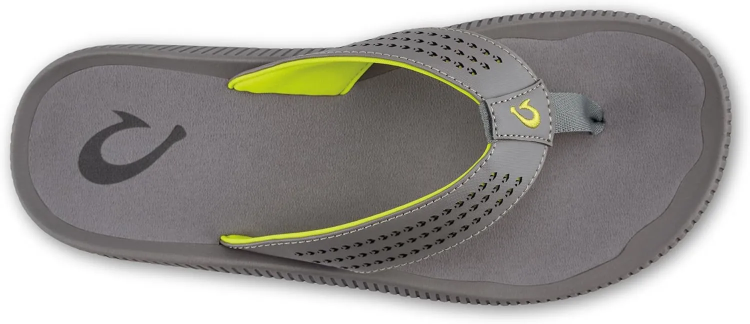 OLUKAI Ulele Men's Beach Sandals, Water Resistant Flip Flops, Arch Support & Comfort Fit, Lightweight & Durable, Enhanced Grip & Traction