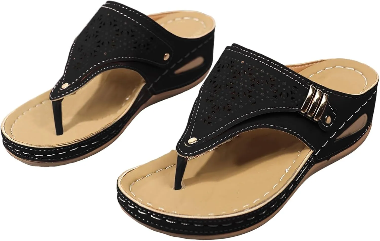 Orthopedic Sandals for Women, Women Summer Comfortable Sandals Arch Support Wedge Sandals 2025 Flip Flops Sandals