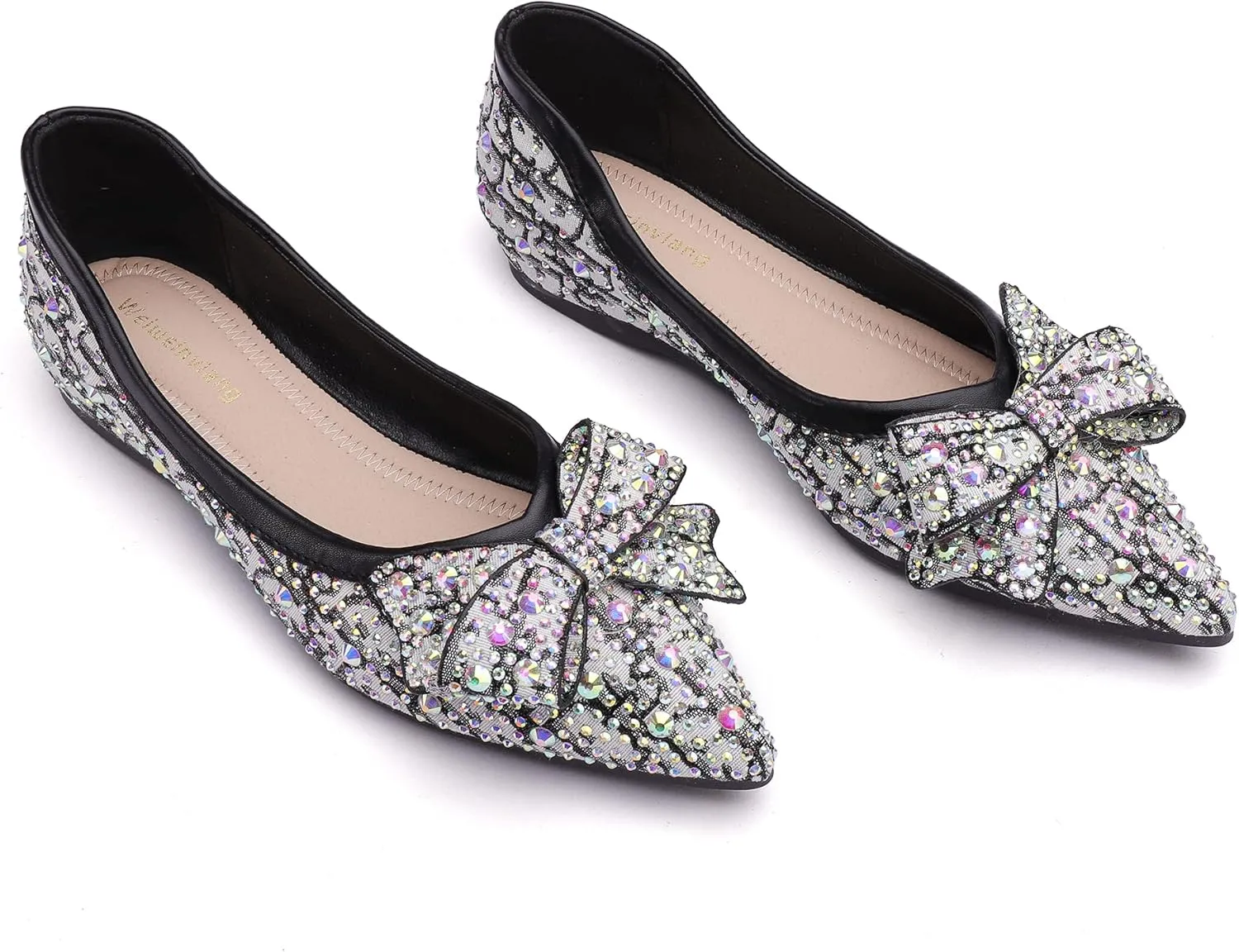 Pearl Decoration Women's Flat Bottom Pointed Toe One Step Flat Bottom Flat Bottom Shoes