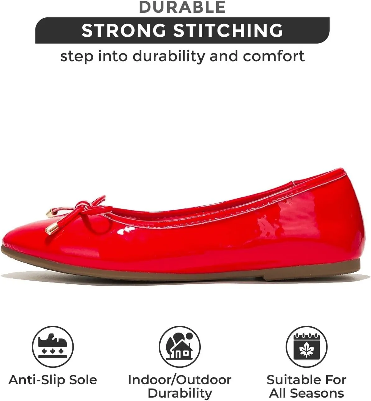 Project Cloud Ballet Flats Shoes for Women, Casual Womens Shoes Dressy w/Memory Foam Insole, for Mom Flats for Women Footwear, Womens Dresses Shoes (Ellison)