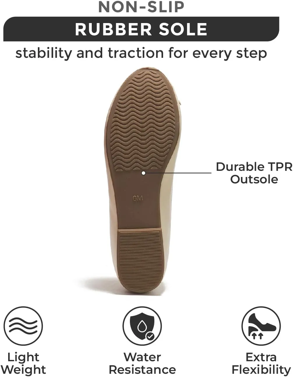Project Cloud Ballet Flats Shoes for Women, Casual Womens Shoes Dressy w/Memory Foam Insole, for Mom Flats for Women Footwear, Womens Dresses Shoes (Ellison)