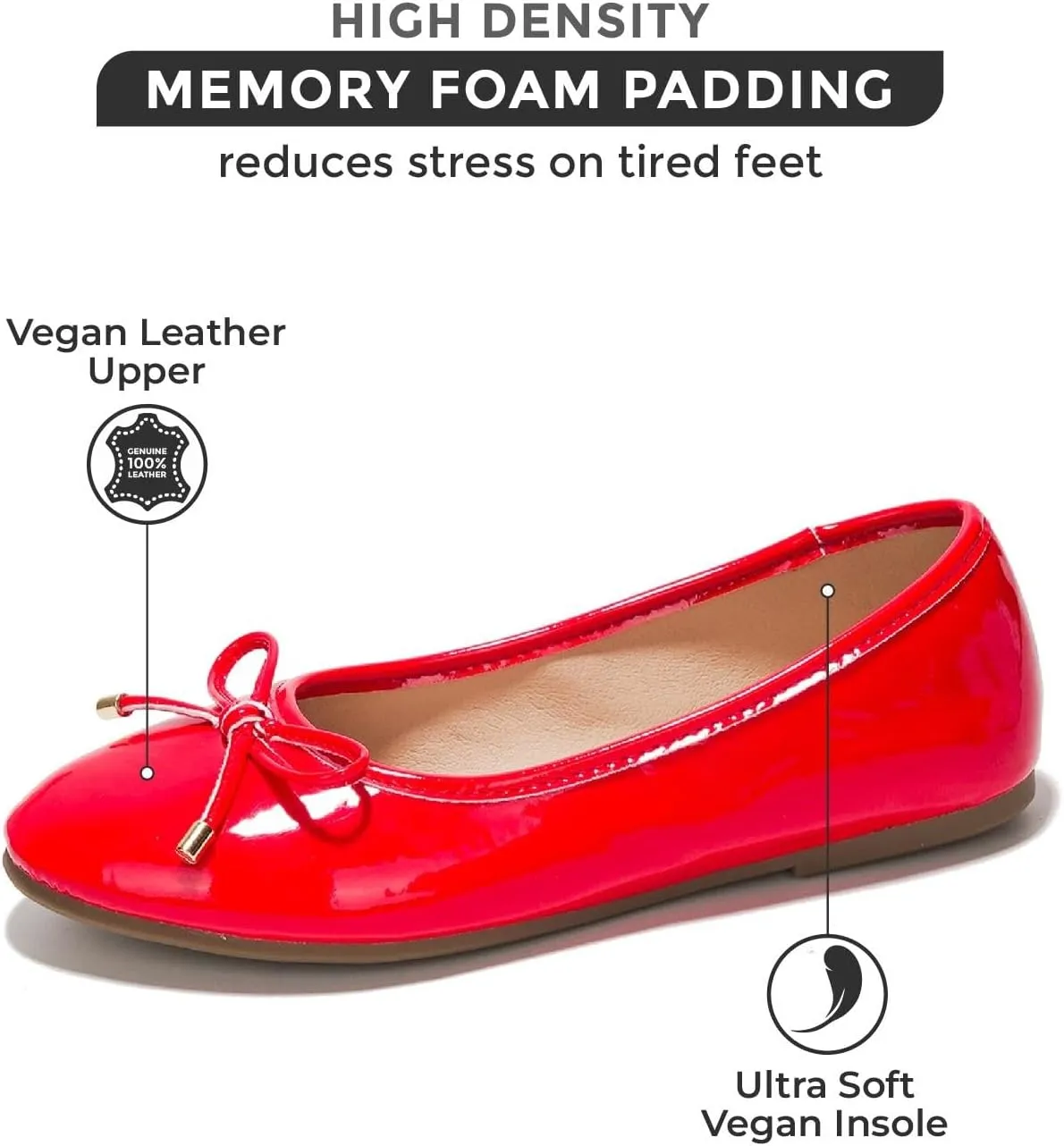 Project Cloud Ballet Flats Shoes for Women, Casual Womens Shoes Dressy w/Memory Foam Insole, for Mom Flats for Women Footwear, Womens Dresses Shoes (Ellison)