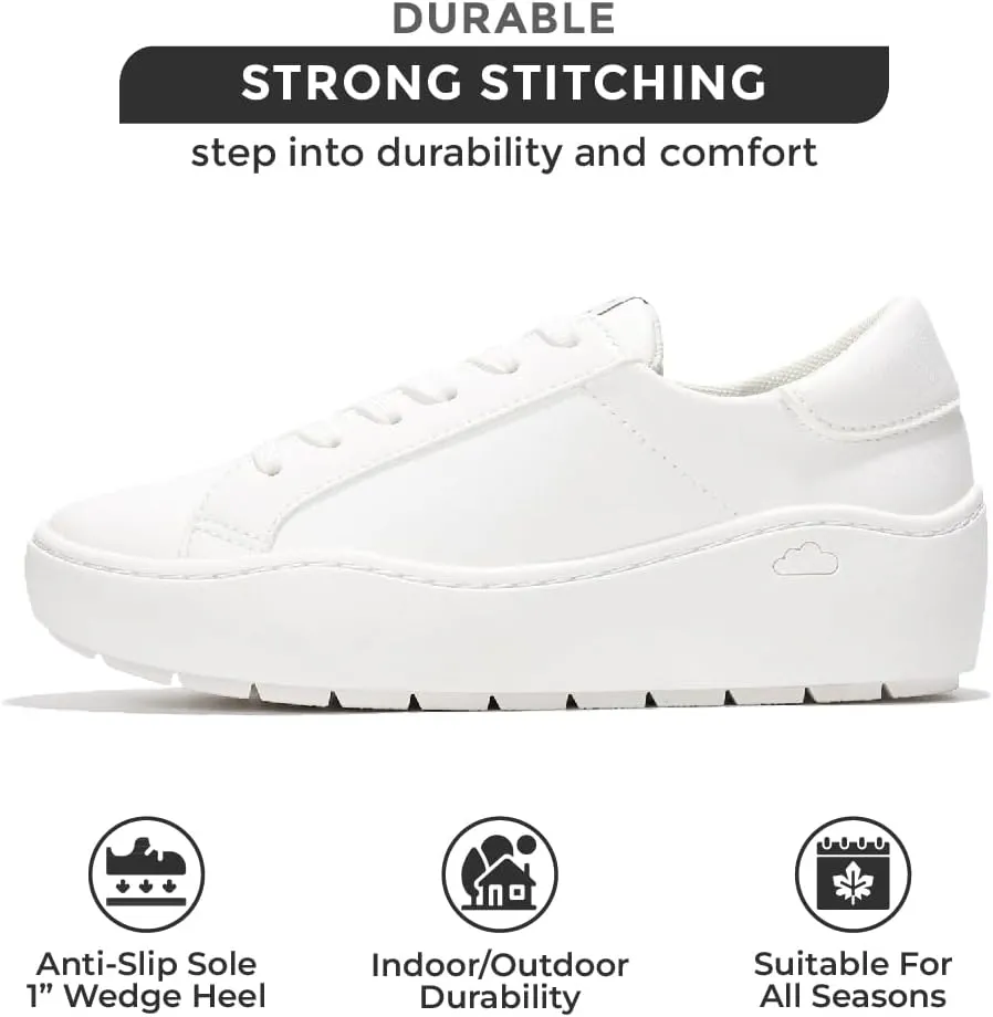 Project Cloud Platform Sneakers for Women - Comfortable Time Off Womens Sneakers - Stylish Lace Up Womens Shoes - Non-Slip Tennis Shoes Women Footwear (Bossy)