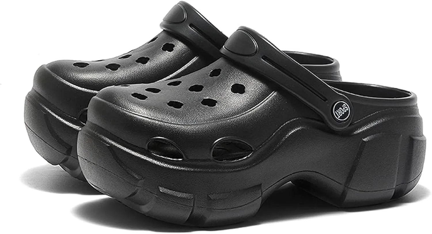 REDVOLUTION Women's Platform Clogs Thick Sole Mules Shoes Soft EVA Footbed