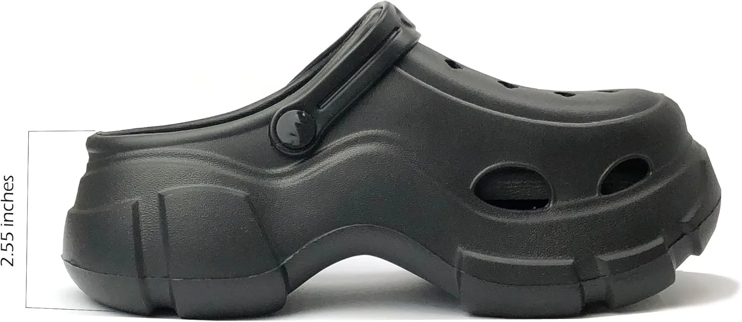 REDVOLUTION Women's Platform Clogs Thick Sole Mules Shoes Soft EVA Footbed