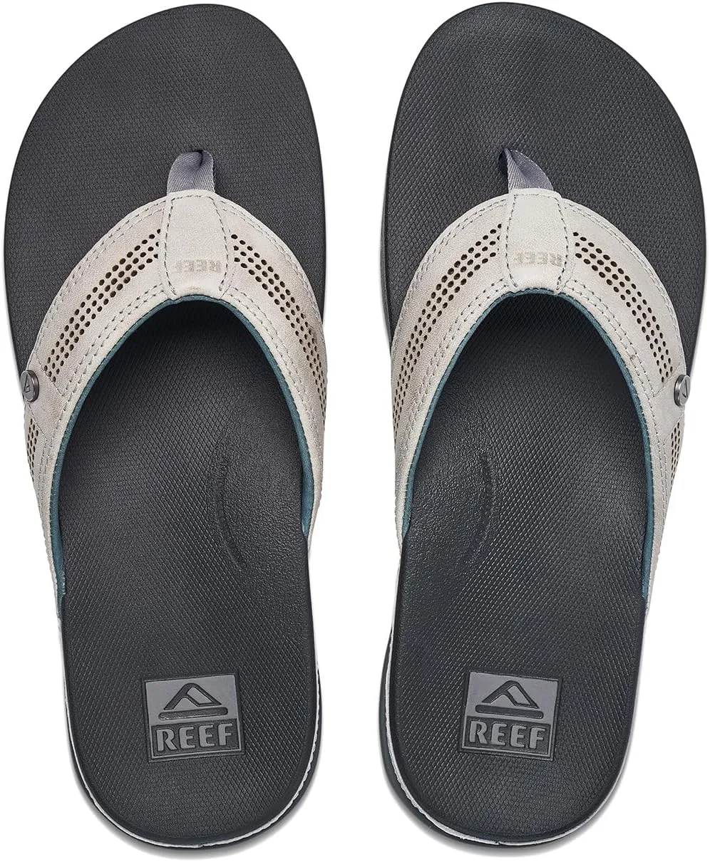 REEF Cushion Lux Men's Flip Flop, Ultra Soft Cushion Footbed, Full Grain Leather Strap