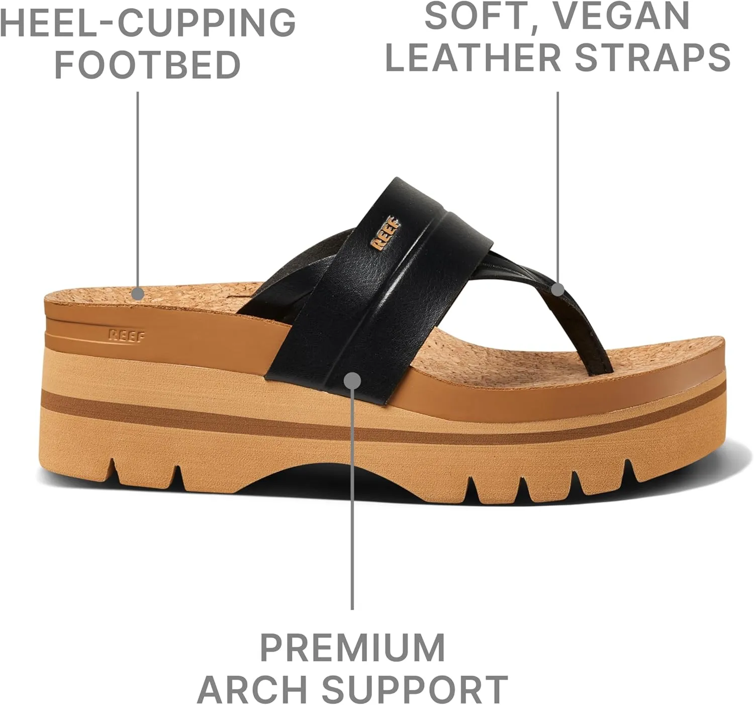 Reef Women's Vista Higher Savanah Fashion Platform Sandal, Soft Cushion Footbed, Arch Support