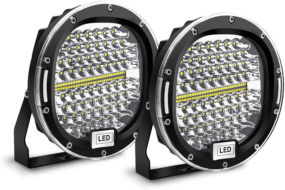 Safego Round LED Light Bar 7 inch Round Offroad lights 2Pcs 300W 30000Lm Waterproof Spot Beam led Driving Lights Work Light led pods Compatible with Truck Suv Atv Tractor Boat