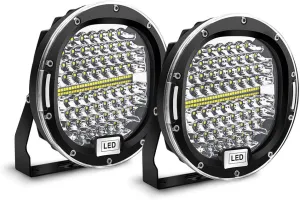 Safego Round LED Light Bar 7 inch Round Offroad lights 2Pcs 300W 30000Lm Waterproof Spot Beam led Driving Lights Work Light led pods Compatible with Truck Suv Atv Tractor Boat