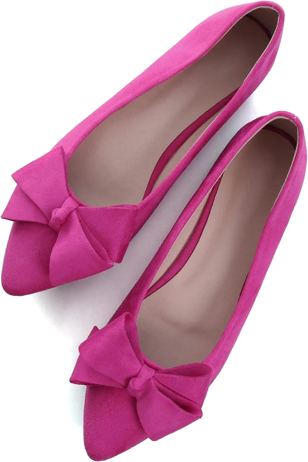 SAILING LU Pointy Toe Ballet Flats for Women with Cute Bowknot Elegant Slip-ons Soft Support Daily Walking Shoes