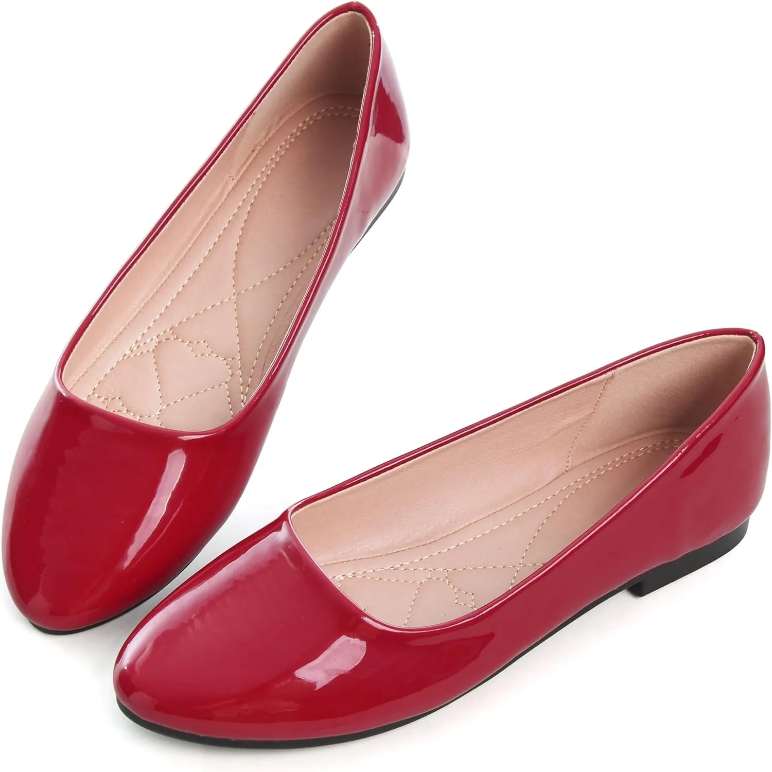 SAILING LU Pointy Toe Shoes Women Ballet Flats Comfort Solid Flat Shoes for Women Work Slip On Moccasins