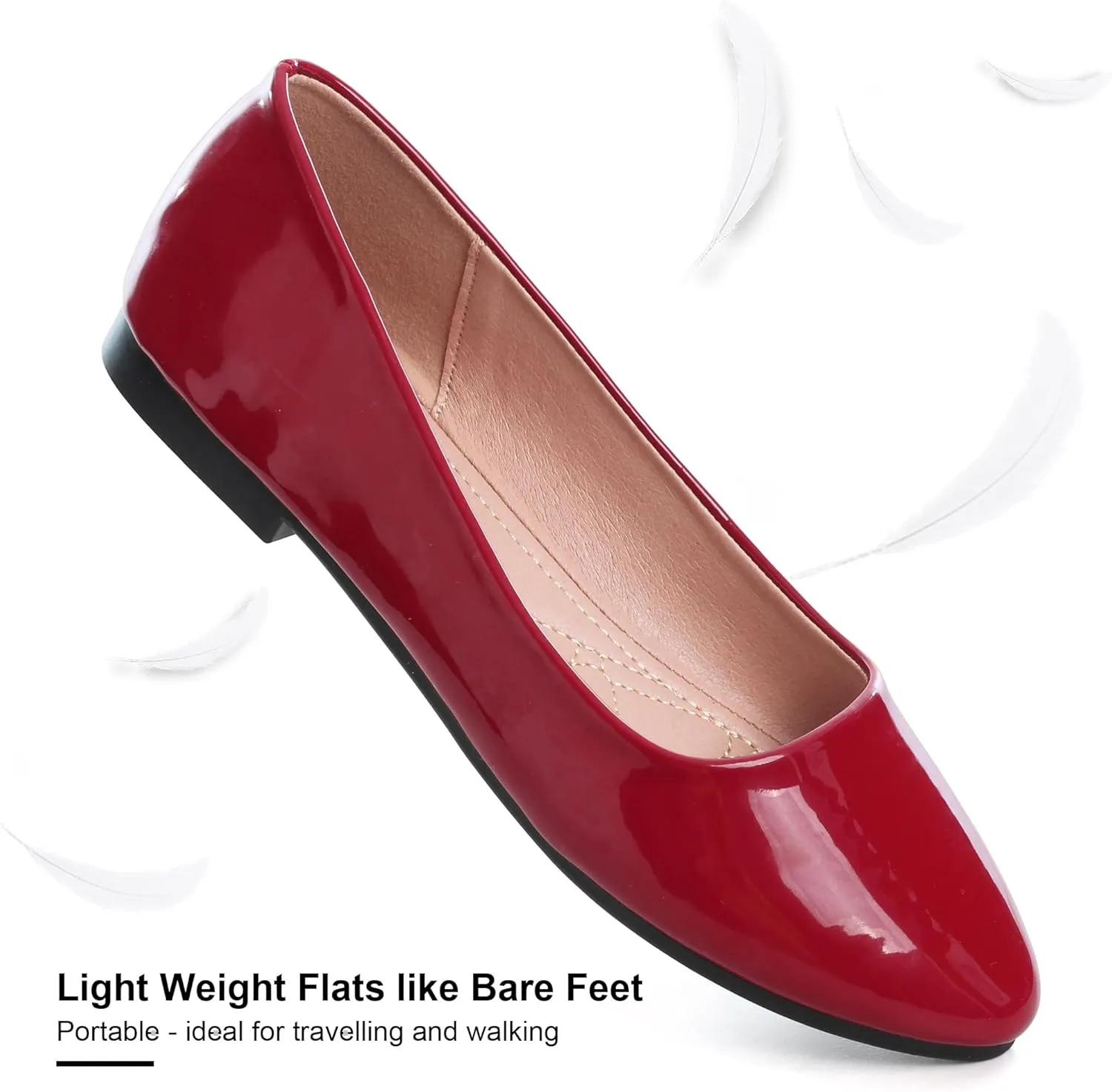 SAILING LU Pointy Toe Shoes Women Ballet Flats Comfort Solid Flat Shoes for Women Work Slip On Moccasins