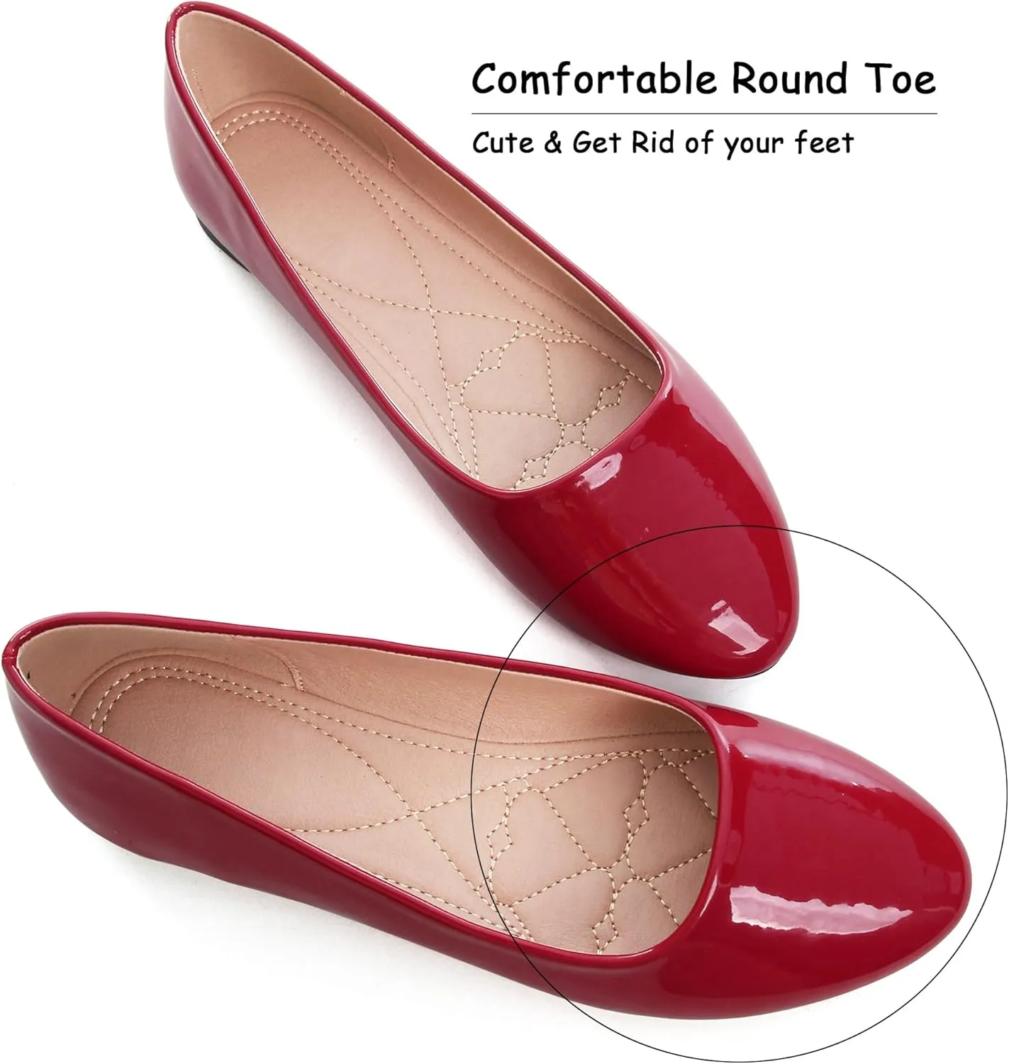 SAILING LU Pointy Toe Shoes Women Ballet Flats Comfort Solid Flat Shoes for Women Work Slip On Moccasins
