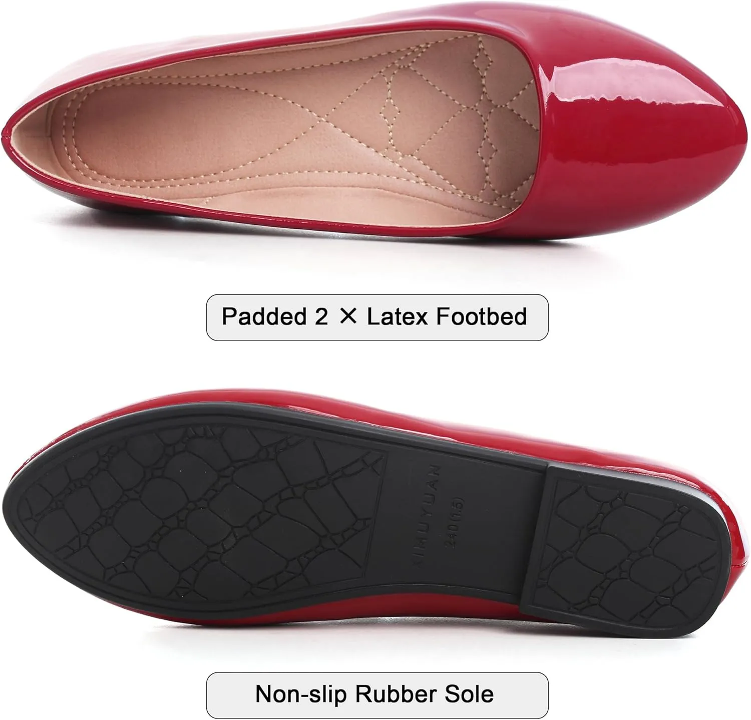 SAILING LU Pointy Toe Shoes Women Ballet Flats Comfort Solid Flat Shoes for Women Work Slip On Moccasins