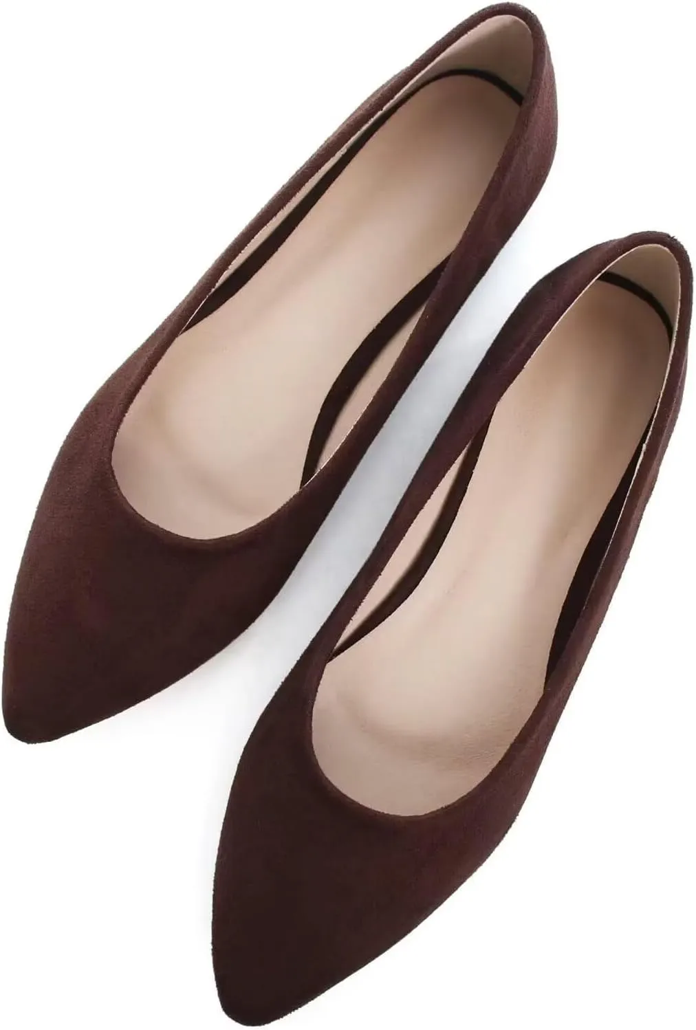 SAILING LU Womens Suede Pointed Toe Ballet Flats Comfortable Wedding Party Casual Slip-On Ballerina Dressy Shoes for Women Walking Shoes
