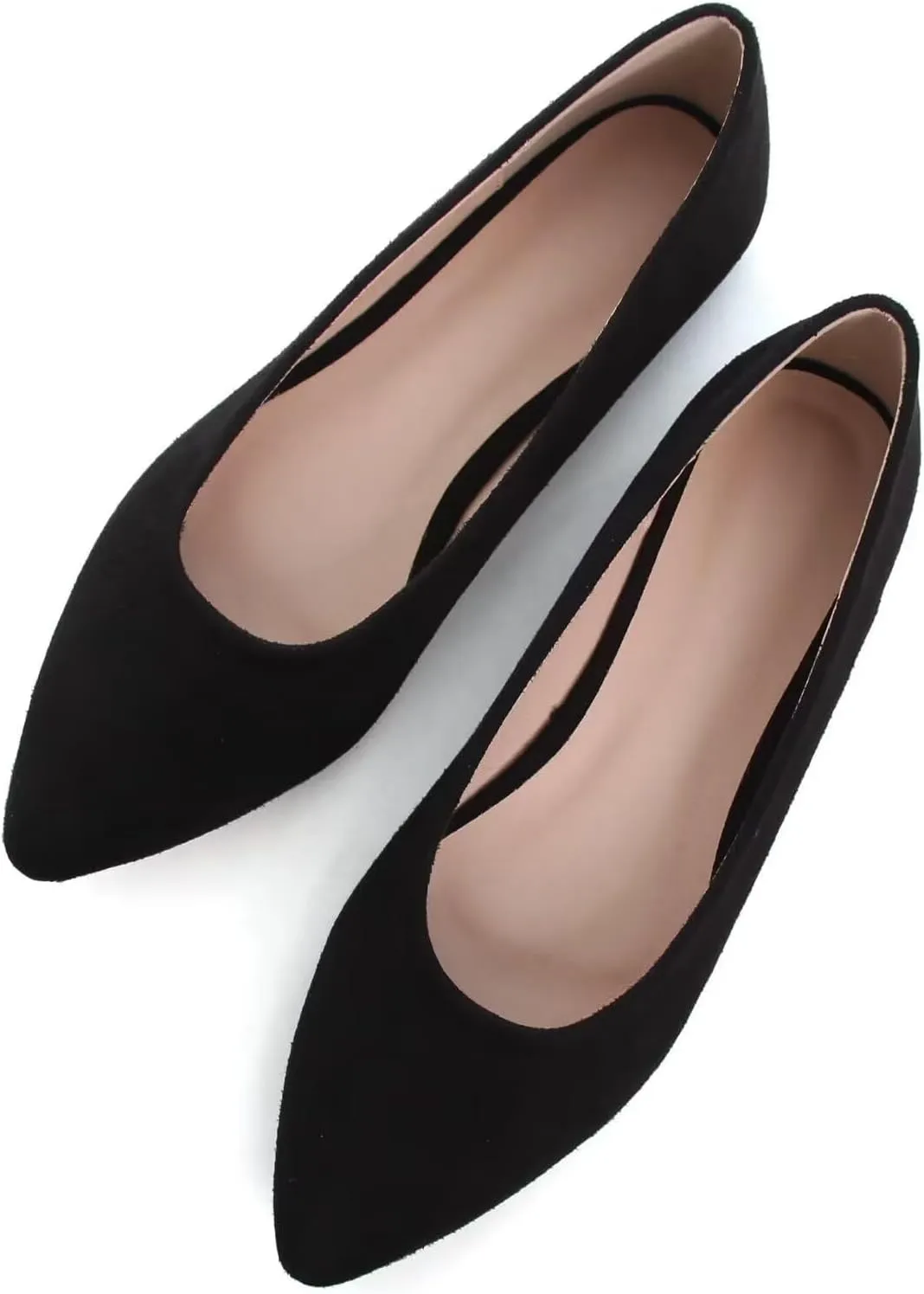 SAILING LU Womens Suede Pointed Toe Ballet Flats Comfortable Wedding Party Casual Slip-On Ballerina Dressy Shoes for Women Walking Shoes
