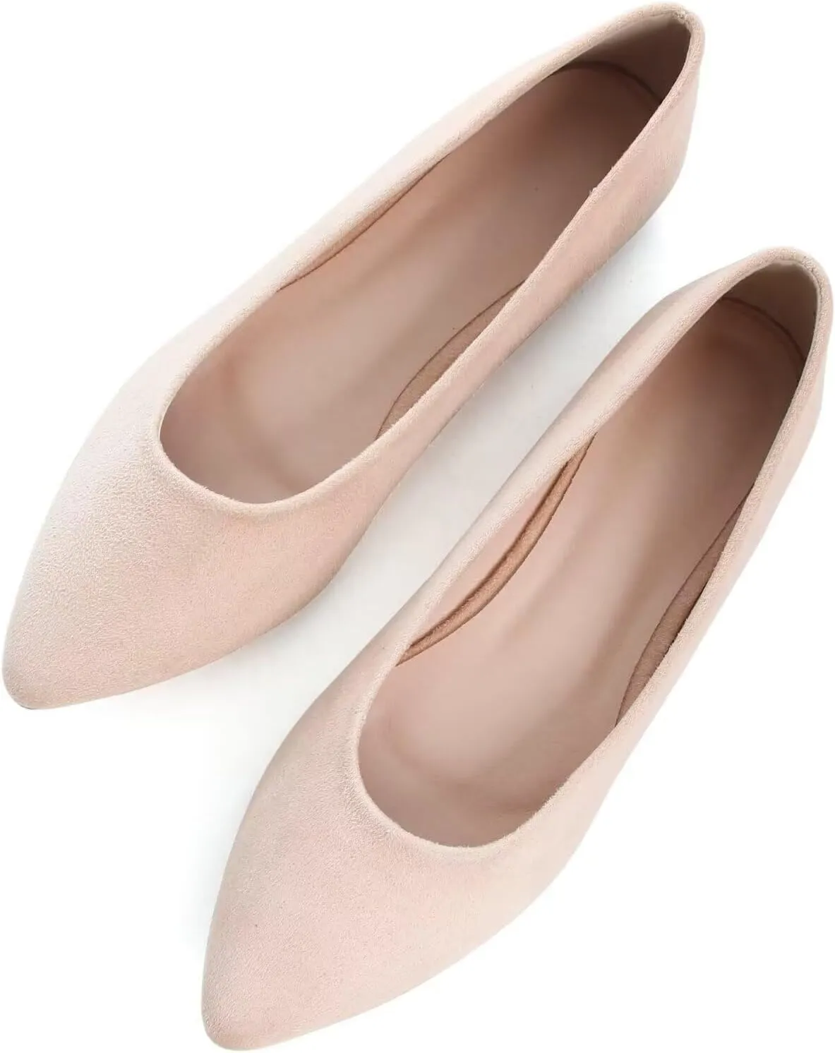 SAILING LU Womens Suede Pointed Toe Ballet Flats Comfortable Wedding Party Casual Slip-On Ballerina Dressy Shoes for Women Walking Shoes