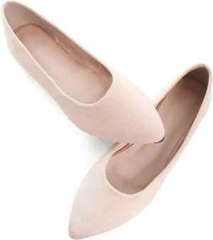 SAILING LU Womens Suede Pointed Toe Ballet Flats Comfortable Wedding Party Casual Slip-On Ballerina Dressy Shoes for Women Walking Shoes